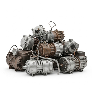 Núcleos de motores eléctricos recuperados y chatarra de compresores de CA con carcasas de acero separadas para recuperación de metales industriales, empaquetados a granel - Product Image 1
