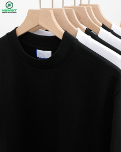 เสื้อยืดคอกลมโอเวอร์ไซส์ผ้าฝ้าย 100% พิมพ์โลโก้ตามสั่ง สีดำ สำหรับผู้ชาย เนื้อผ้าหนา ระบายอากาศได้ดี ไม่เป็นขุย - Product Image 3