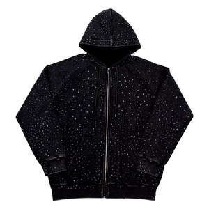 Unisex Black Glitter Dot Print Tracksuit Hooded Zipper Closure Full <b>Sleeve</b> Casual Autumn Wear Regular Fit Adult <b>Sweatshirt</b> Pant - Product Image 2