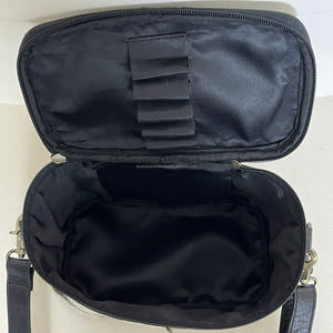 Factory Custom Hand Tooled Leather Travel Portable Makeup <b>Bags</b> <b>with</b> Shoulder Strap Checkered Beauty Cosmetic <b>Bags</b> Vanity Cases - Product Image 6