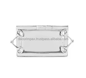 Plateau rectangulaire en aluminium blanc Décoration de la maison Poignée Design Cuisine Stockage des aliments Plateau de service Hôtel Restaurant Maison Vente en gros - Product Image 1