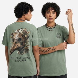 เสื้อยืดแขนกุดสีม่วงอมม่วง 230GSM สำหรับผู้หญิง ลายกราฟิกหัวกะโหลกหนวดปลาหมึก ดีไซน์ขาดๆ แบบวินเทจ ผ้าฝ้าย - Product Image 6