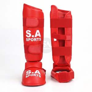 สนับแข้งลายทาง ดีไซน์ป้องกันการบาดเจ็บ หนัง PU สีเหลืองดำ สำหรับมวยไทย MMA อุปกรณ์ฝึกซ้อม โฟมความหนาแน่นสูง แผ่นป้องกัน - Product Image 6