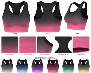 Women's Ombre Gradient <b>Racerback</b> Seamless Eco-Friendly Sports Bra High for Workout Yoga Gym Fitness Activewear Crop <b>Top</b> - Product Image 6