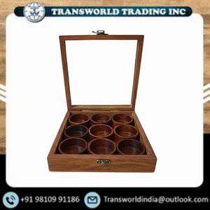 Wooden Spice Box Handmade Masala Dabba with 12 Compartments Traditional Kitchen <b>Storage</b> and Organization For Sale - Product Image 5