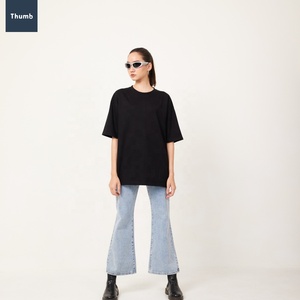 Biểu Tượng Tùy Chỉnh Chất Lượng Cao 220gsm Nặng Trọng Lượng 100% Bông Thả Vai Quá Khổ Cộng Với Kích Thước T Áo Sơ Mi Cho Phụ Nữ - Product Image 3