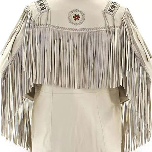 Solid Trader Real <b>Suede</b> Fringe Leather <b>Jacket</b> Cowboy Tassel Style Breathable Fabric Modern Western Wear For Unisex - Product Image 5