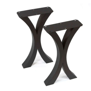Flowy X-shaped Entryway <b>Console</b> <b>Table</b> <b>legs</b>, 1 Pair Metal Black <b>Table</b> <b>Legs</b> - Product Image 2