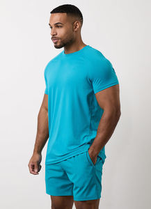 Custom Logo Men Training T Shirt Breathable Quick Dry Gym Fitness Sports Tee Polyester Running Workout Shirt OEM Supplier - Product Image 3