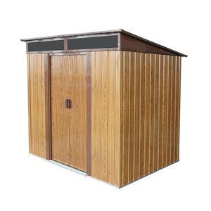 Abri de jardin métallique extérieur 1,8 m x 1,5 m avec plaque transparente et fondation pour jardin, patio, abri à café et rangement - Product Image 4