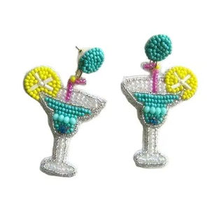 Boucles d'oreilles en céramique multi-perles pour femmes, bijoux de fête et d'occasion au meilleur prix, boucles d'oreilles perlées - Product Image 1