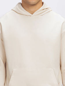 Sweat à capuche zippé intégral pour homme, léger, vert olive, en tricot bouclé, motif uni sur le devant, en coton lavé, avec poche - Product Image 6