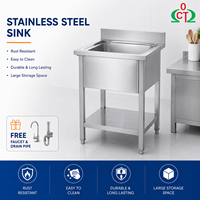 Meja Persiapan Dapur Komersial dari Baja Anti Karat dengan Backsplash dan Rak Bawah, Finishing Matte Brushed, Bersertifikasi NSF, Cat Anti Grafiti