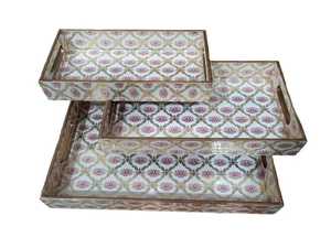 Bandejas de Almacenamiento Modernas Multifuncionales de MDF Lacado Oriental, Aptas para Lavavajillas, Rectangulares, Apilables, Decorativas, para Servir en la Mesa - Product Image 1