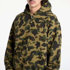 Sudadera con Capucha Corta de Algodón Grueso con Estampado de Camuflaje, Unisex, Verde, Personalizada con Estampado Gráfico Completo, Felpa Francesa, Sudaderas para Hombre - Product Image 4