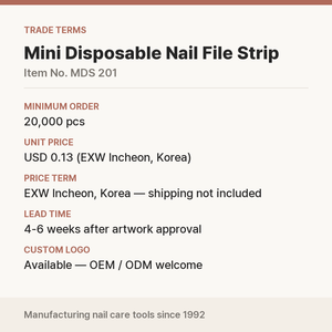 Mini lima de uñas desechable coreana, tipo espuma, grano 80/100, logotipo personalizado OEM para venta al por mayor en salones de belleza - Product Image 3