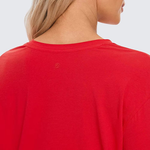 Women's Black <b>Crop</b> <b>Top</b> Long Sleeve O-Neck Solid Color Knitted Breathable Casual T-Shirt - Product Image 5