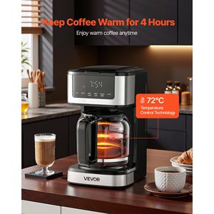 Macchina da caffè elettrica a goccia con schermo tattile programmabile da 12 tazze 24 ore su 24 per tenere in caldo Macchina a goccia a 4 ore 2 punti di forza per uso domestico - Product Image 4