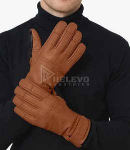 Guantes de Motocicleta Minimalistas de Cuero Marrón Unisex, Estilo Retro Cafe Racer, Protección para Motocross, Secado Rápido, Transpirables, para Todas las Estaciones - Product Image 1