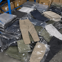 Pantalones de chándal elásticos de poliéster para hombre, lavados, con cordón, baratos al por mayor, excedentes de ropa de Bangladés, proveedor de lotes.