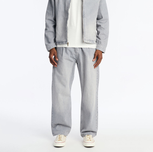 Jeans de Mezclilla de Algodón a Rayas para Hombre, Corte Recto, Ajuste Holgado, Cintura Media, Estilo Casual para Primavera - Product Image 1