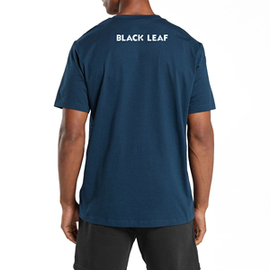 เสื้อยืดแขนสั้นผู้ชาย Black Leaf ทรงปกติ คอกลม ผ้าคอตตอนเจอร์ซีย์ สวมใส่สบาย พร้อมพิมพ์โลโก้ตามสั่ง - Product Image 2