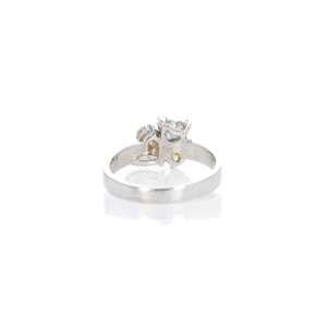 Anillo de Diamantes con Corte Corazón y Halo de Moissanita para Mujer, Plata 925 con Baño de Oro, para Propuesta de Matrimonio, Regalo para Novia - Product Image 2