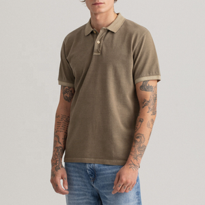 Chemise pour homme à manches courtes boutonnée, coupe classique, tricotée, 200g, 60% coton + 40% polyester, noire, FMF Polo Shirts - Product Image 5