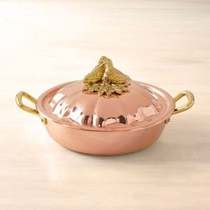 Cacerola Clásica de Cobre para Cocina con Tapa y Asas de Latón, Utensilios de Cocina Hechos a Mano de Primera Calidad para Servir en Restaurantes - Product Image 6