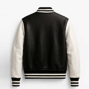 Chaqueta Varsity de Cuero PU Impermeable para Hombre al por Mayor - Product Image 2