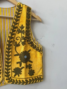 Chaleco Suzani Boho con Bordado Floral, Cuello en V, Transpirable, Sin Mangas, Estilo Étnico, Vintage, con un Solo Botón, para Festivales - Product Image 2