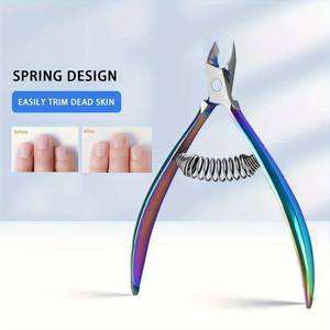 Coupe-ongles professionnel en acier inoxydable avec ressort, mâchoires plates de 12,5 mm, pour l'élimination des peaux mortes des doigts, usage adulte - Product Image 1