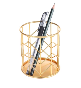Organisateur de bureau en laiton pour stylos, support de stylos de table, décorations de bureau et d'étude, support de stylos promotionnel - Product Image 6