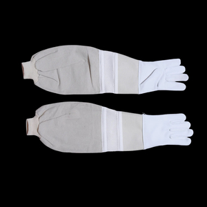 Sports World Gants d'apiculteur blancs, grande taille, de protection pour l'apiculture, à manchette longue, équipement de sécurité pour la manipulation - Product Image 1