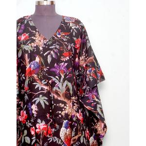 Vestido Maxi de Algodón Orgánico Estampado, Estilo Coreano Vintage, Holgado, Informal, para Playa o Dormir, con Estampado a Mano, para Mujer - Product Image 3