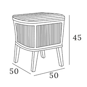 Modern <b>Side</b> <b>Table</b> Made Of Solid Teak Wood High Quality With Weaving Rope For <b>Outdoor</b> Use. - Product Image 6