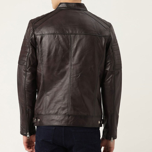 2026 Outdoor Wear Heavyweight Mens Leather <b>Jacket</b> Waterproof <b>Zip</b> <b>Up</b> Men's Biker Leather <b>Jacket</b> OEM Service <b>jacket</b> for men - Product Image 4