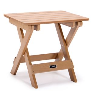 Adirondack portatile pieghevole tavolino quadrato per tutte le stagioni in legno di plastica resistente allo sbiadimento per giardino esterno spiaggia campeggio picnic - Product Image 1