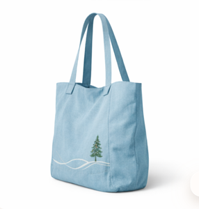 Sac de plage en toile bleu clair COTTON VOYAGE, grande taille, avec motif personnalisé, poignée d'épaule, sac de shopping, usage quotidien, voyage - Product Image 3
