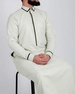 Servicio OEM Personalizado, Ropa Islámica para Hombre, Jubba con Cuello, Thobes Tradicionales Musulmanes Marroquíes Turcos, Elegantes, de Algodón Transpirable - Product Image 4