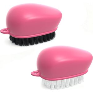 Spazzola per Verdure Lavabile in Lavastoviglie con Setole Nere Rigide e Setole Bianche Morbide, Strumento per Frutta e Verdura con Gancio per Appendere - Product Image 1