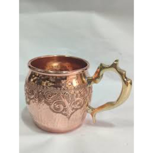 Mug Moscow Mule en cuivre pur fait main avec motif de raisin en relief antique, chopes à bière vintage en cuivre pour bar à domicile - Product Image 5