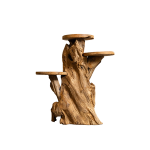 ARTERRA Support de Présentation en Bois Massif Artisanal Naturel Rustique en Racine de Teck Bio Premium pour Décoration Intérieure/Extérieure - Idéal Diwali - Product Image 2