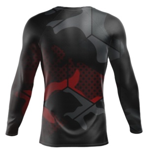 Rashguard à manches longues pour homme, imprimé points rouges, séchage rapide, polyester, qualité supérieure, pour le surf ou la gym - Product Image 6