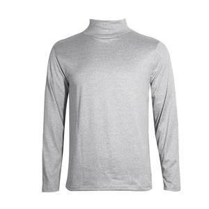 T-shirt à col roulé uni pour homme, grande taille, décontracté, sans manches, 100 % polyester, tricoté, respirant, coupe classique, pour le printemps - Product Image 3