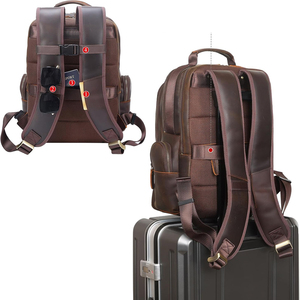 Mochila con impresión de logotipo personalizado para uso en exteriores, último diseño, color sólido, mochila de cuero para hombre en grandes cantidades. - Product Image 3