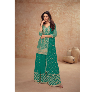 Salwar Kameez morado bordado con dupatta para mujer, vestido tradicional indio pakistaní para bodas, largo hasta el suelo, de poliéster. - Product Image 3