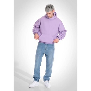 Men's <b>Black</b> Hooded <b>Sweatshirt</b> Regular Fit Solid Color Casual French Terry Pullover With Front Pocket Breathable Design - Product Image 4