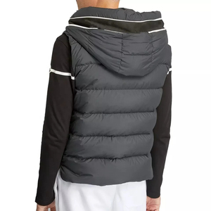 Hooded <b>Men's</b> Autumn Puffer Vest Sleeveless Multi-pockets <b>Body</b> <b>Warmer</b> with Zipper Windproof Casual Outerwear Polyester/Nylon 320g - Product Image 4