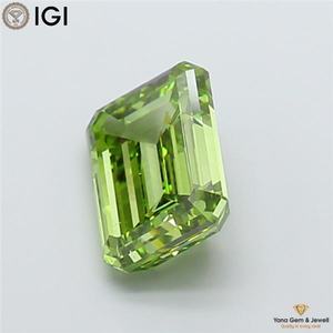 VS2 Clarity Fancy Vivid <b>Green</b> Color CVD Lab Grown Diamond With IGI Certificate 1.50 CARAT EMERALD Shape for Custom Pendant - Product Image 6